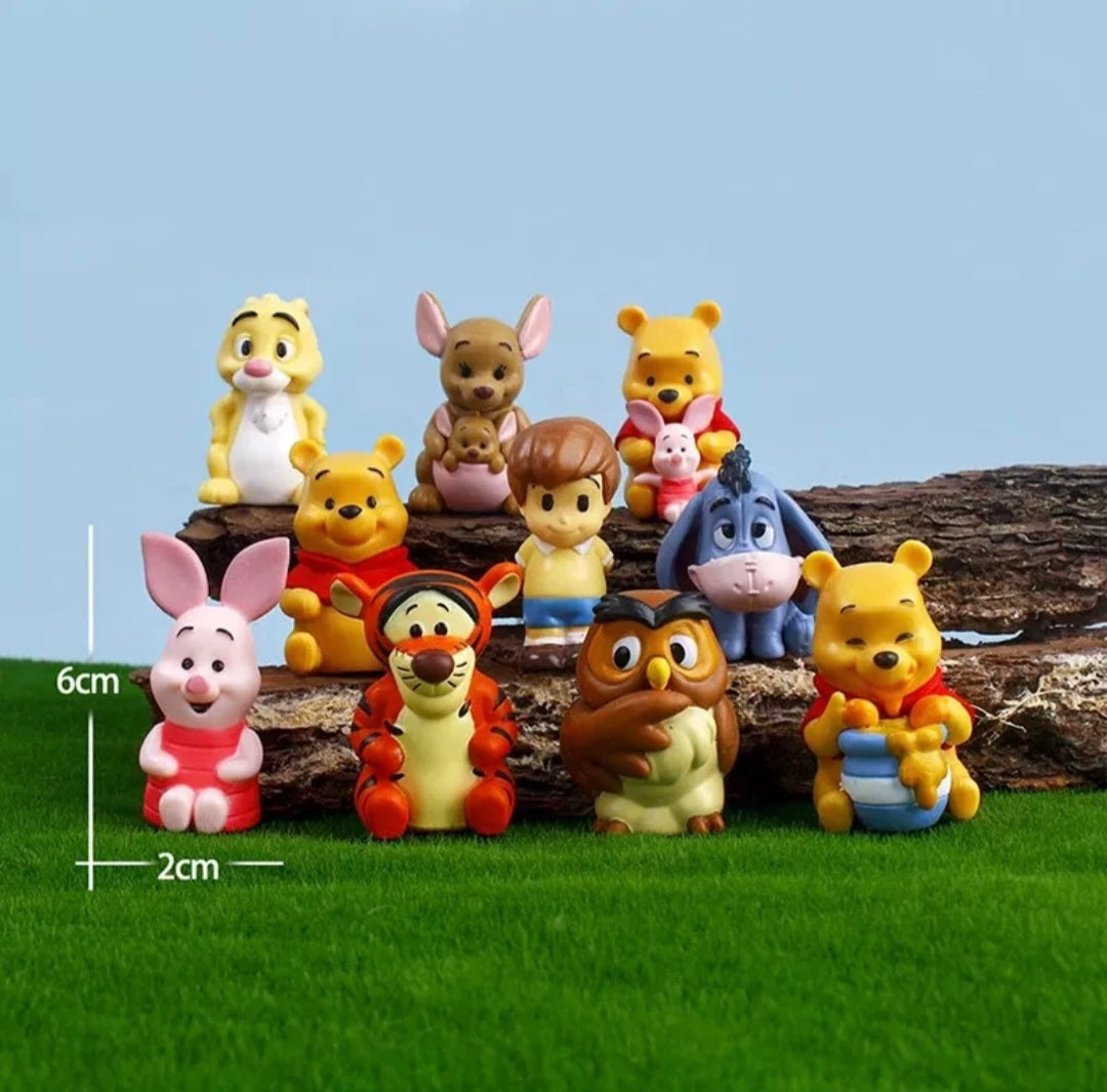 Kit 10 Bonecos Ursinho Pooh - Coleção