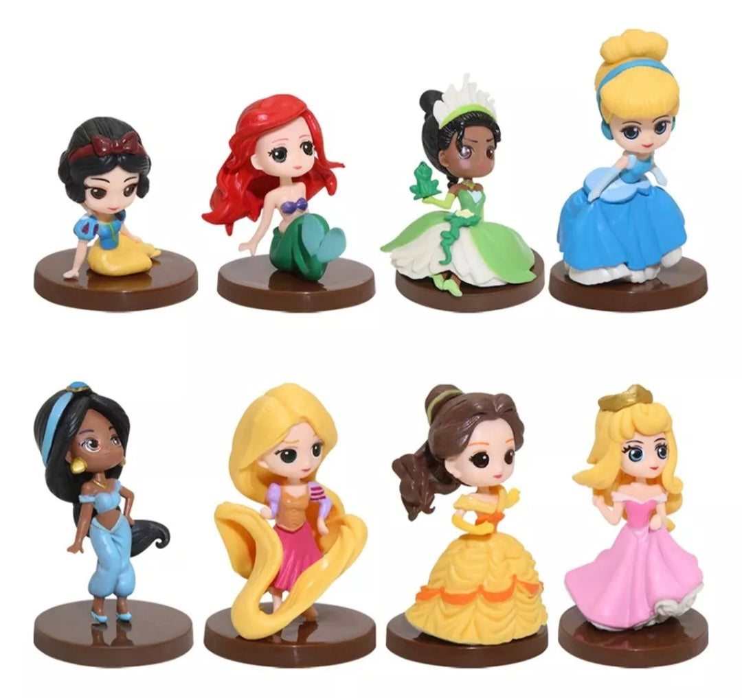 Kit Com 8 Bonecas - Princesas da Disney