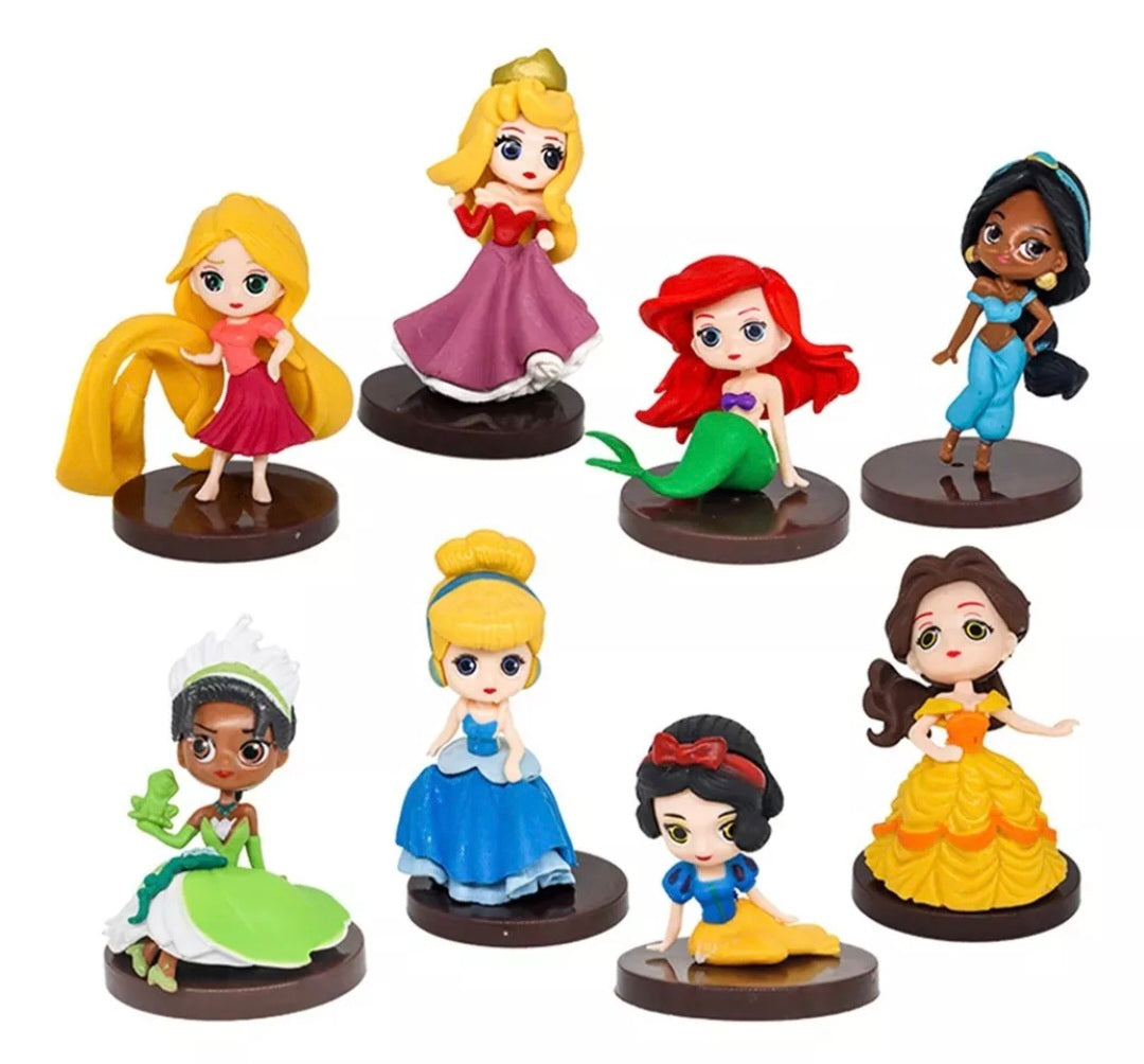 Kit Com 8 Bonecas - Princesas da Disney