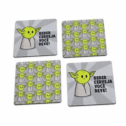 Jogo de Porta Copos Star Wars Yoda - 4 peças